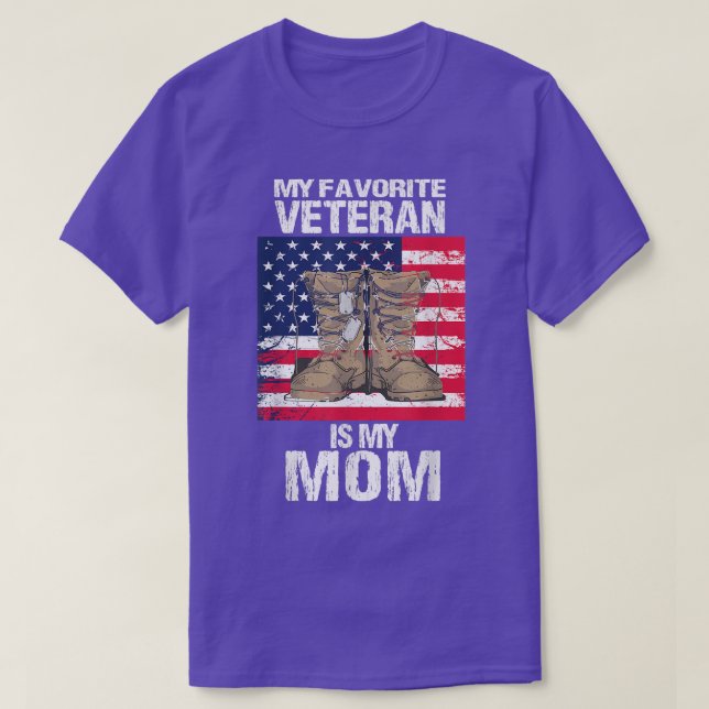 Veteran Mum Proud Son Kids Veterans Day US Veteran T-Shirt (Design Front)