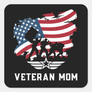Veteran Mum Square Sticker