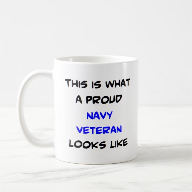 veteran, navy coffee mug (Left)