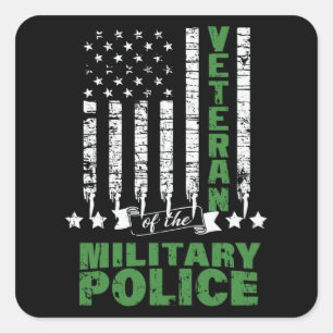 Veteran Of The Military Police -US Flag Square Sticker