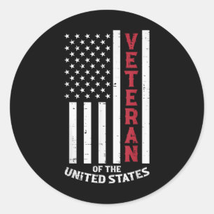 Veteran Of The United States Us Flag Memorial Day Classic Round Sticker