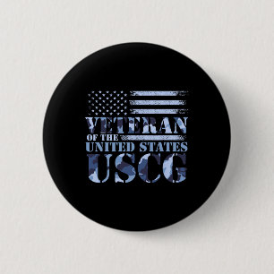 Veteran Of The United States Uscg Camo America Fla 6 Cm Round Badge