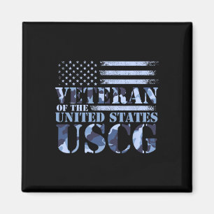 Veteran Of The United States Uscg Camo America Fla Magnet