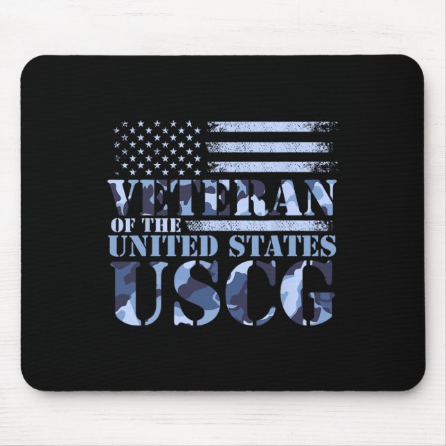 Veteran Of The United States Uscg Camo America Fla Mouse Mat (Front)