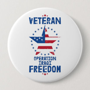 Veteran – Operation Iraqi Freedom Patriotic 10 Cm Round Badge