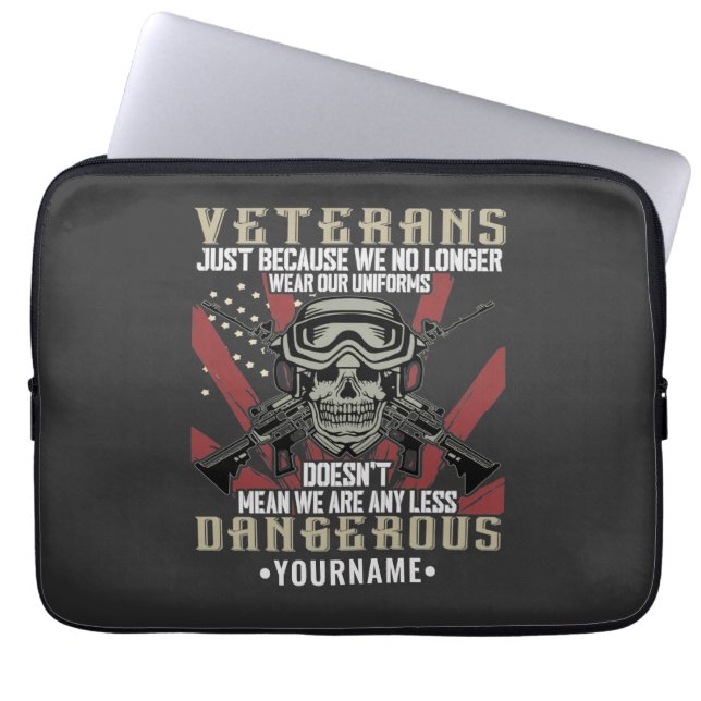 Veteran Patriotic USA Funny Humor Laptop Sleeve (Front)