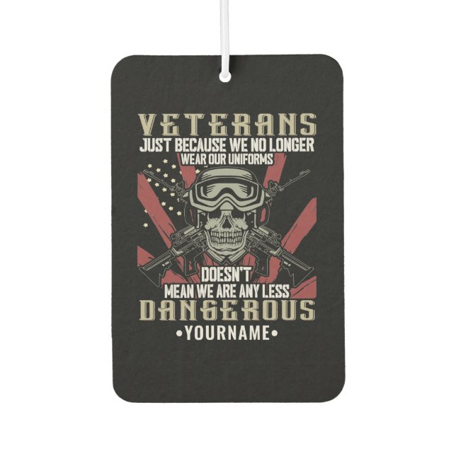 Veteran Patriotic USA Funny Humour Car Air Freshener (Front)