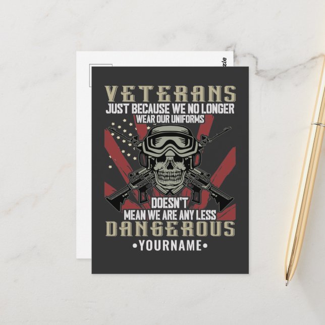 Veteran Patriotic USA Funny Humour Postcard (Front/Back In Situ)