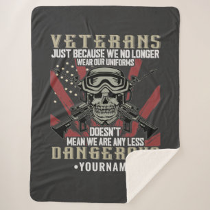 Veteran Patriotic USA Funny Humour Sherpa Blanket