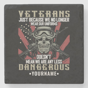 Veteran Patriotic USA Funny Humour Stone Coaster