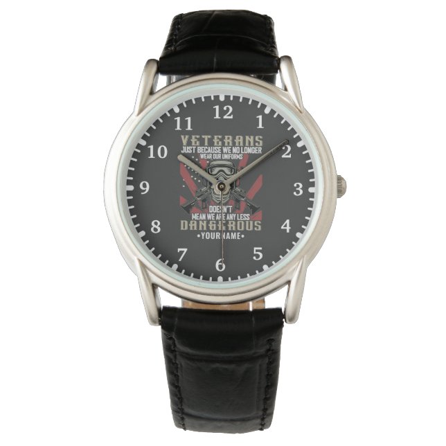 Veteran Patriotic USA Funny Humour Watch (Front)