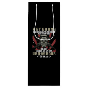 Veteran Patriotic USA Funny Humour Wine Gift Bag