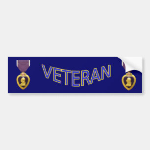 Veteran Purple Heart Bumper Sticker