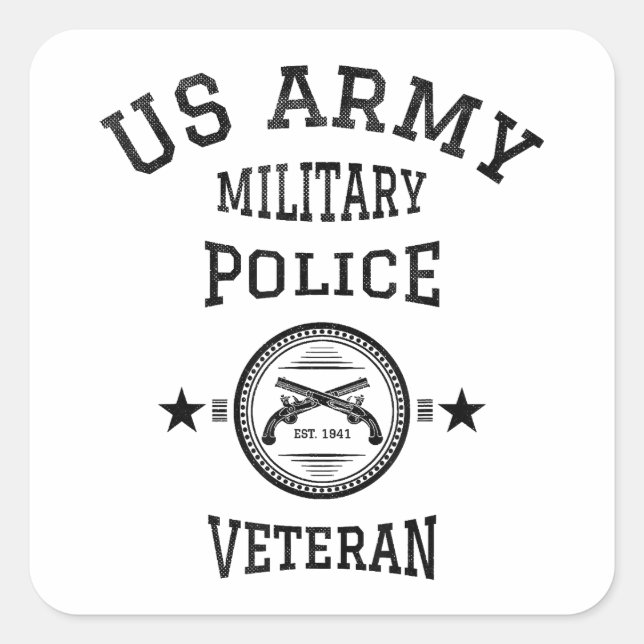 Veteran Retired Police Officer Square Sticker (Front)