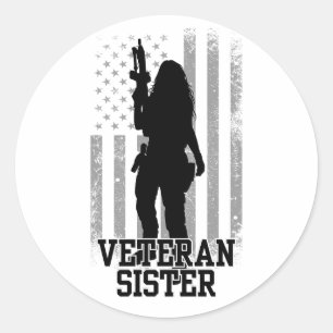 Veteran Sister Classic Round Sticker