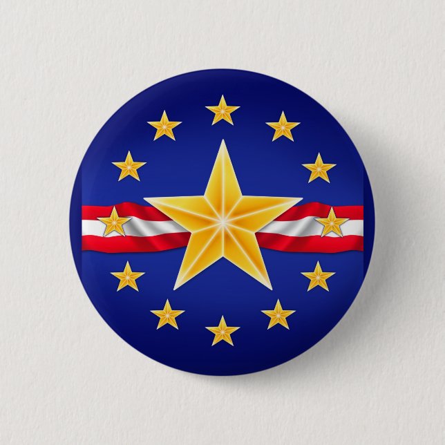 Veteran Star 6 Cm Round Badge (Front)
