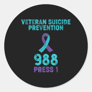 Veteran Suicide Awareness - 988 Shirt - Suicide Pr Classic Round Sticker