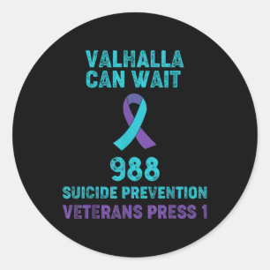 Veteran Suicide Awareness - 988 - Suicide Preventi Classic Round Sticker