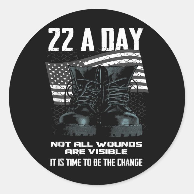 Veteran Suicide Awareness  Classic Round Sticker (Front)