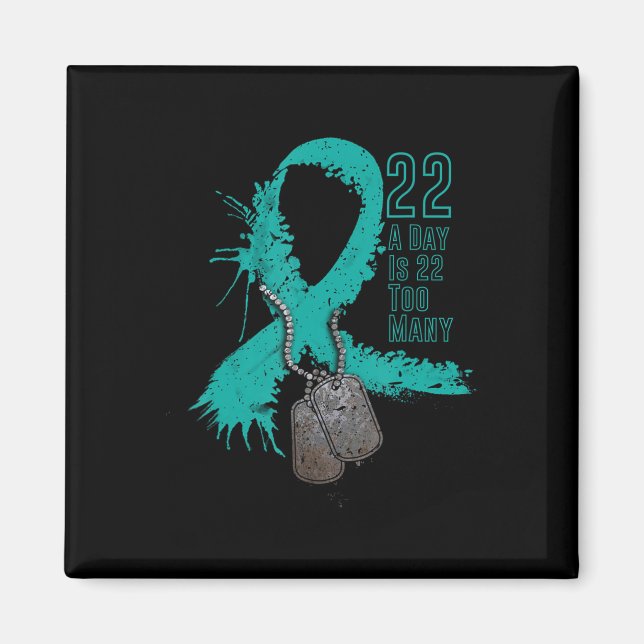 Veteran Suicide Awareness Ribbon 22 A Day Is 22 To Magnet (Front)
