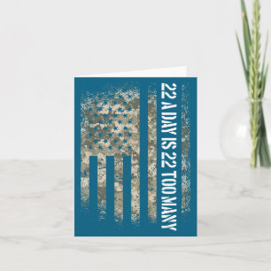 Veteran Suicide Awareness Usa Flag 22 A Day Is 22 Card