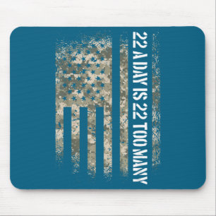 Veteran Suicide Awareness Usa Flag 22 A Day Is 22 Mouse Mat