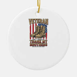 Veteran Thank My Brothers Vintage Military Shirt_1 Ceramic Tree Decoration