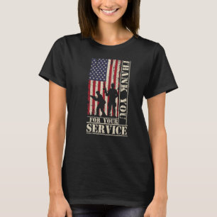 Veteran Thank You For Your Service US Flag Veteran T-Shirt