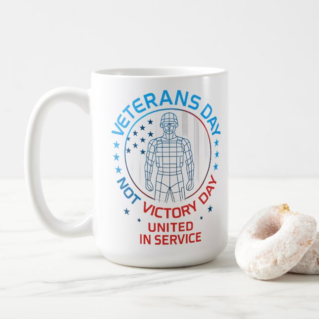 Veteran Unity Service Pride Badge Design Gift Coffee Mug (With Donut)