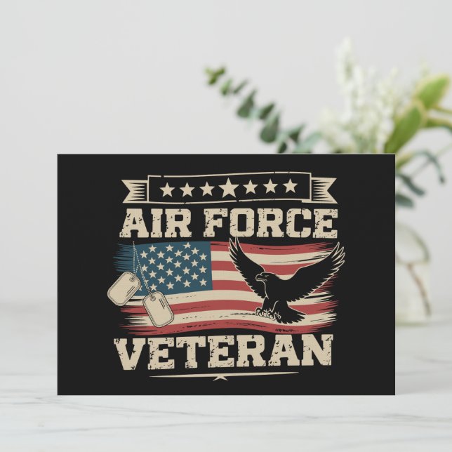 Veteran US Air Force American America Flag  Invitation (Standing Front)