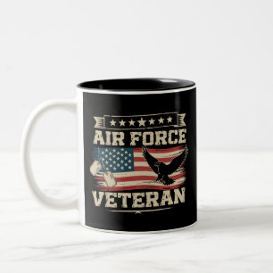 Veteran US Air Force American America Flag Two-Tone Coffee Mug
