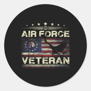 Veteran Us Air Force - American Betsy Ross Flag  Classic Round Sticker