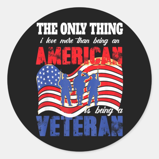 Veteran Veterans Day Classic Round Sticker (Front)