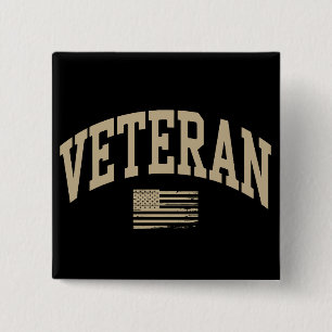 Veteran Veterans Day USA United States American 15 Cm Square Badge