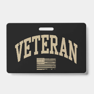 Veteran Veterans Day USA United States American ID Badge