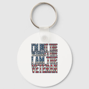 Veteran Wife Quote Patriotic Vintage Vector Design Key Ring