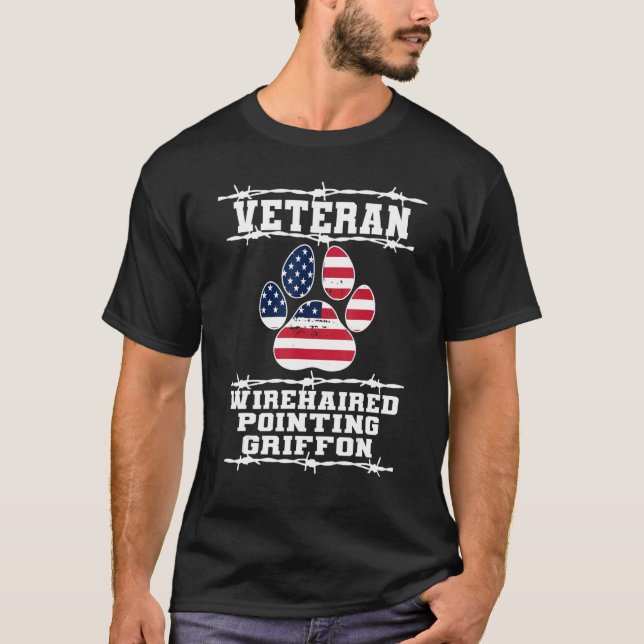 Veteran Wirehaired Pointing Griffon Retired Dog T-Shirt (Front)