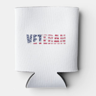 Veteran With Usa Flag-Usa-Veteran-America Can Cooler