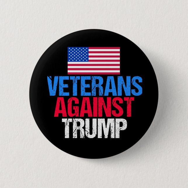 Veterans Against Donald Trump 6 Cm Round Badge (Front)