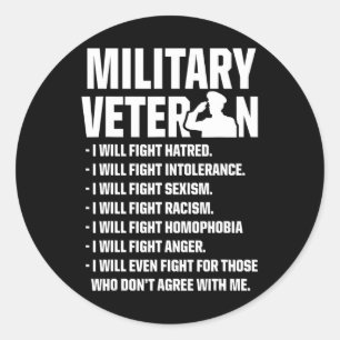 Veterans Against Trump 2020 Fight Usa Election Classic Round Sticker