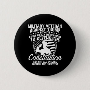 Veterans Against Trump 2020 Usa Election  6 Cm Round Badge