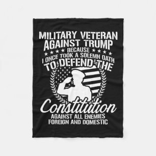 Veterans Against Trump 2020 Usa Election Fleece Blanket