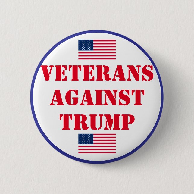 Veterans Against Trump 6 Cm Round Badge (Front)
