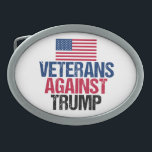 Veterans Against Trump American Flag Belt Buckle<br><div class="desc">I fought for this country and now I will fight against republican, Donald Trump. Soldiers who fought for the United States of America unite against the man who will destroy the very freedom we have worked for with this bold political belt buckle with the American flag in red, white, and...</div>
