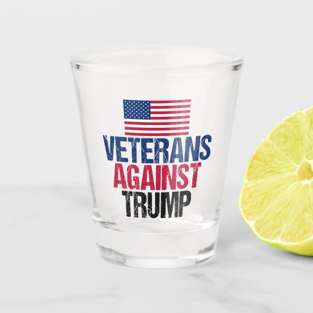 Veterans Against Trump American Flag Shot Glass (Front)