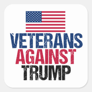Veterans Against Trump American Flag Square Sticker