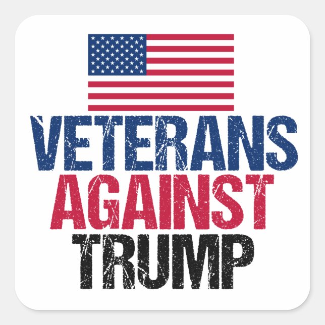 Veterans Against Trump American Flag Square Sticker (Front)