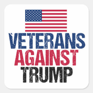Veterans Against Trump American Flag Square Sticker