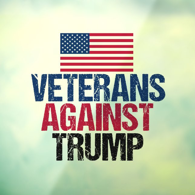 Veterans Against Trump American Flag Window Cling (Sheet 3)