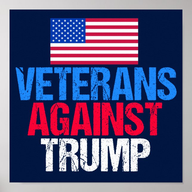 Veterans Against Trump Blue Election Poster (Front)